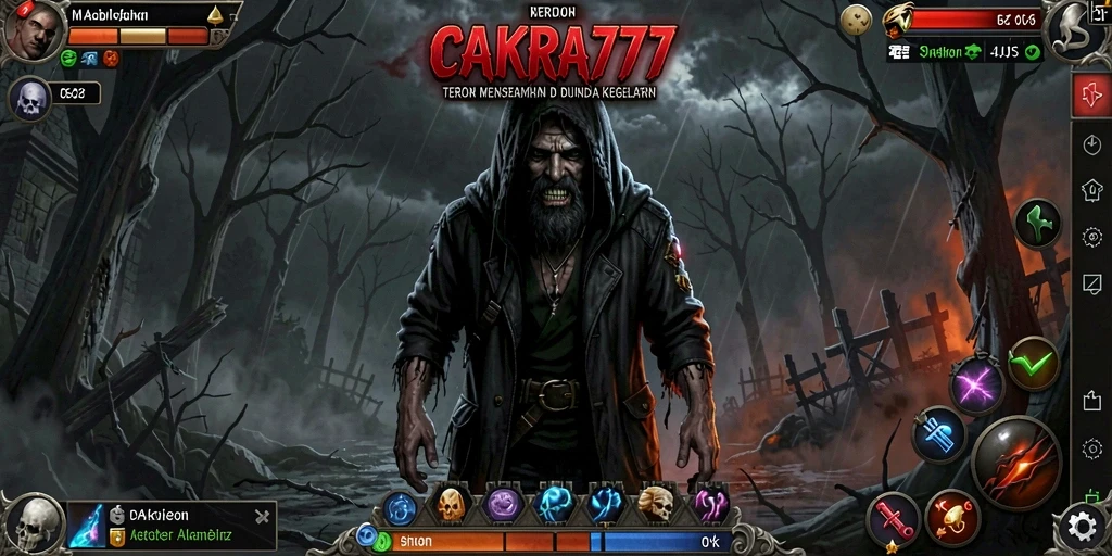 Tangkapan layar gameplay CAKRA777 yang menyeramkan dan mendebarkan.