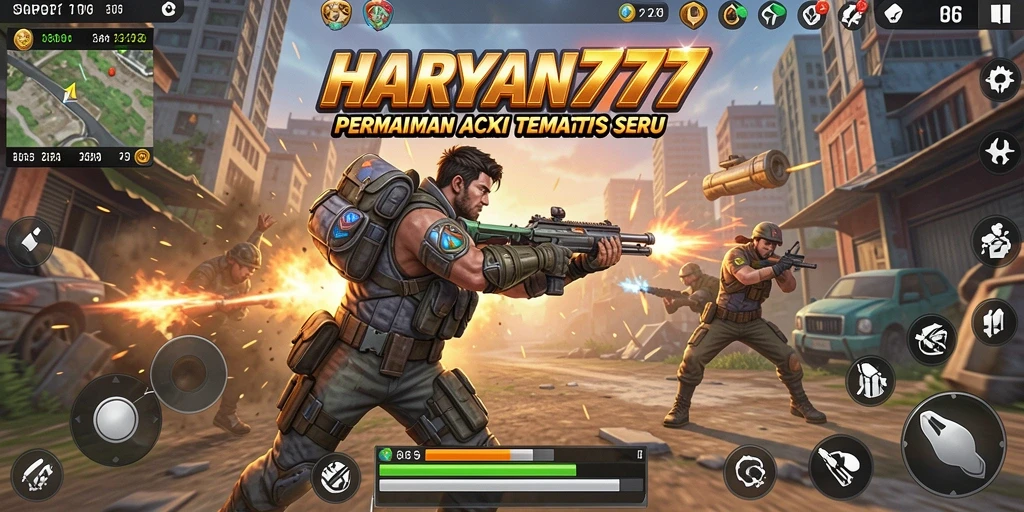 Screenshot dari pertempuran mendebarkan di HARAPAN777.