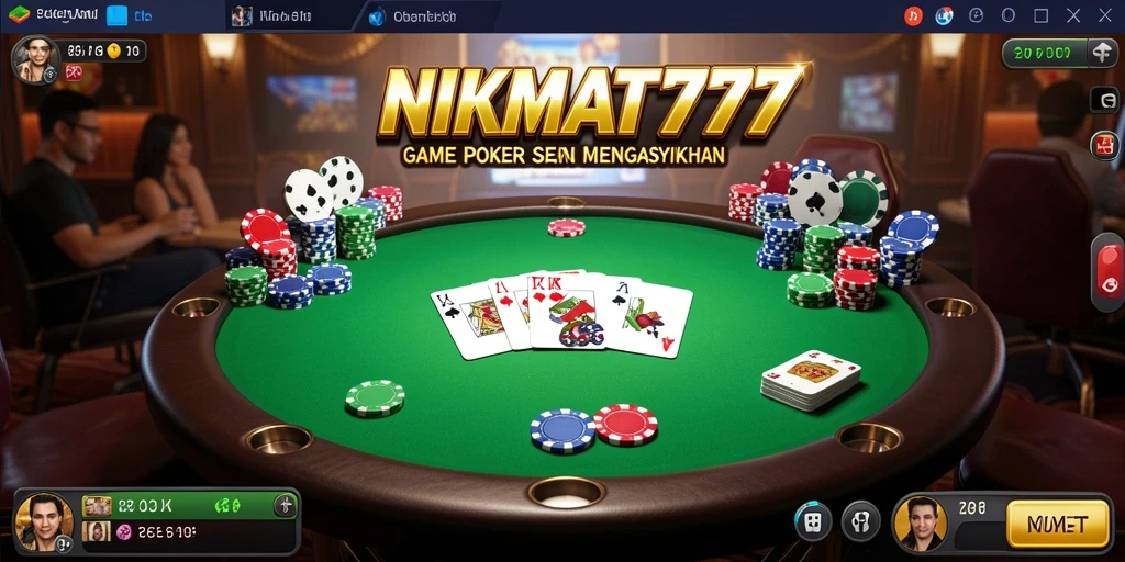 Tampilan gameplay seru dari permainan poker NIKMAT777.