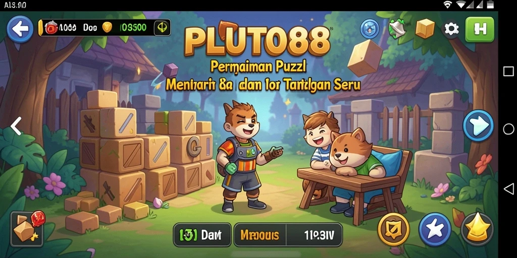 Screenshot gameplay yang seru dari PLUTO88 menampilkan berbagai tantangan Puzzle.