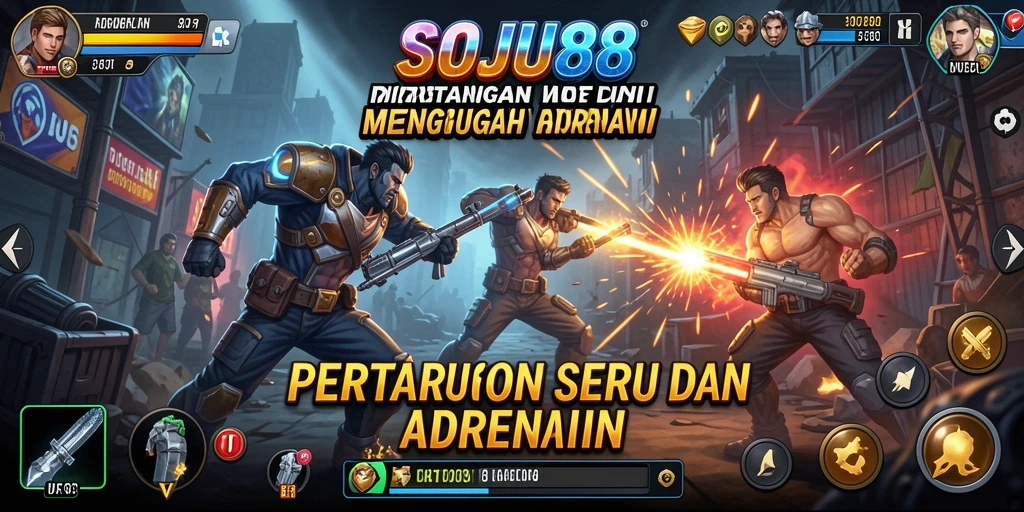 Screenshot utama SOJU88 menampilkan aksi pertarungan yang mendebarkan.